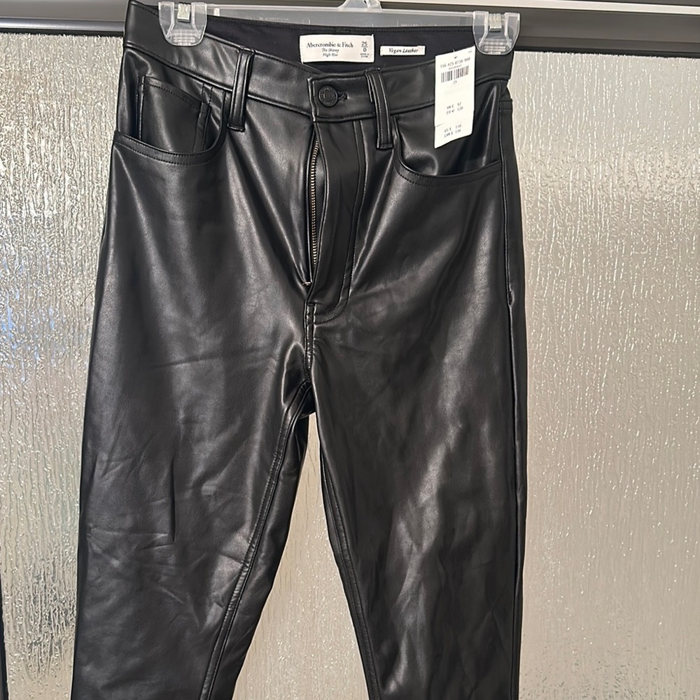 Abercrombie & Fitch Black Vegan Leather Pants